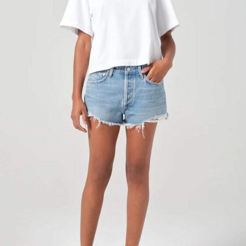 Agolde Parker Cutoff Short Women's Size 31 Denim Jorts Cotton‎ Button Fly Grunge